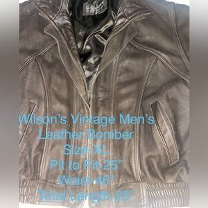 Wilson Men's Rich Brown Leather Bomber Jacket